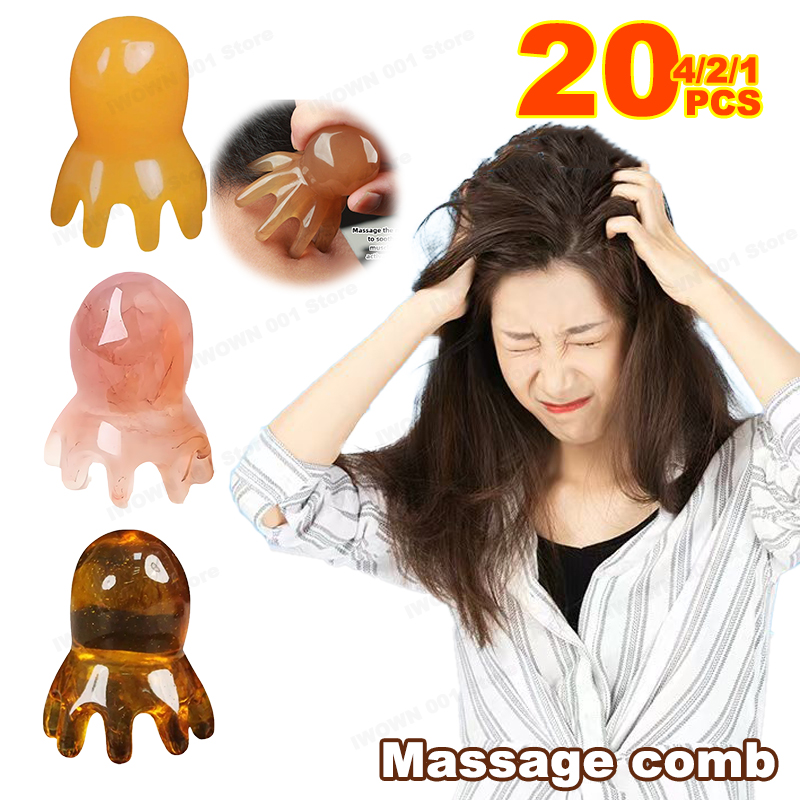 House Hair Care - Naturalny grzebień z żywicy Octopus Acupoint