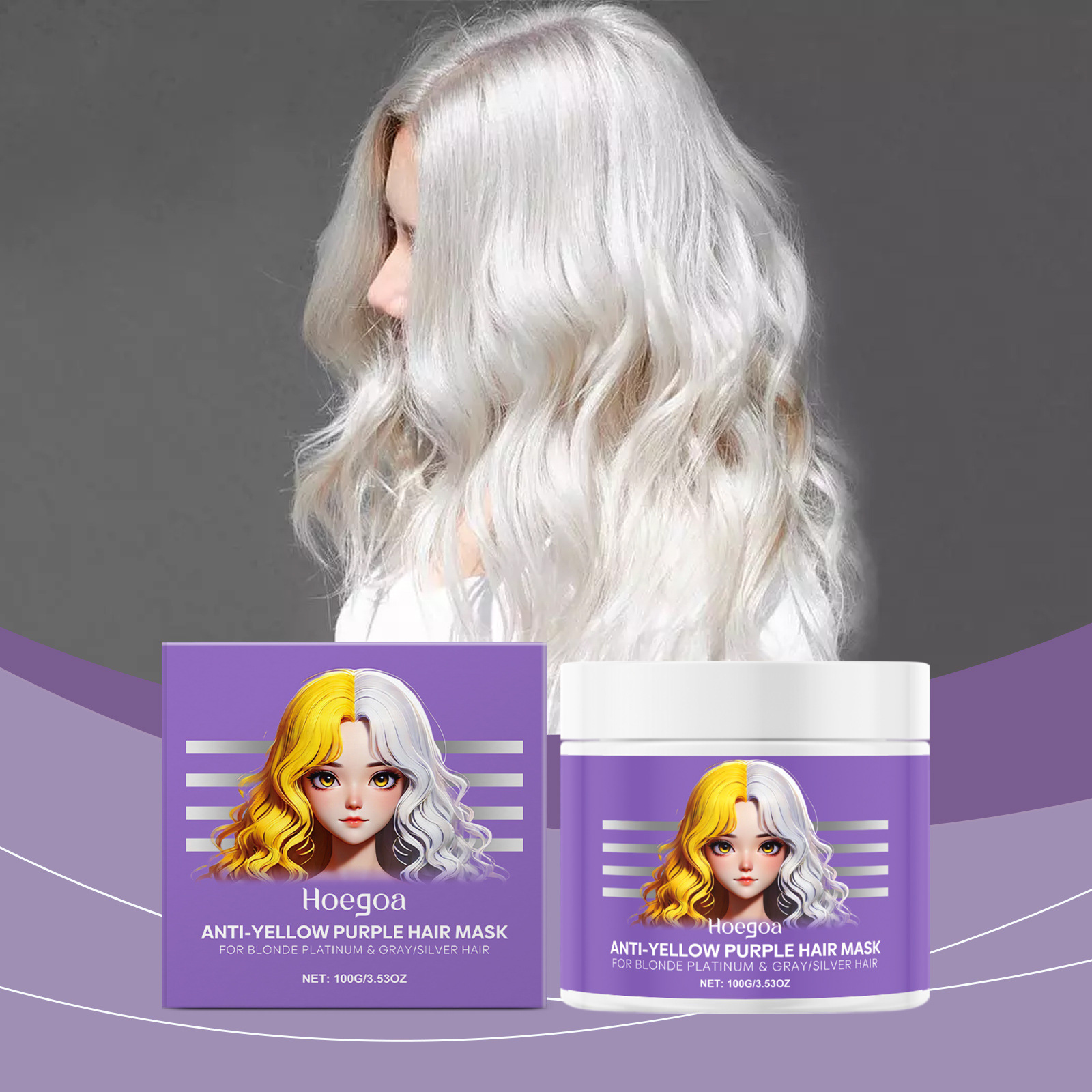 Deep Conditioner Mask - Fioletowa maska do włosów zakrywająca siwe